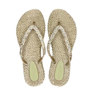 Cheerful teenslippers met sierstenen goud