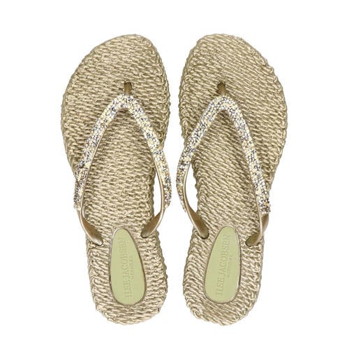 Ilse Jacobsen Cheerful teenslippers met sierstenen goud afbeelding