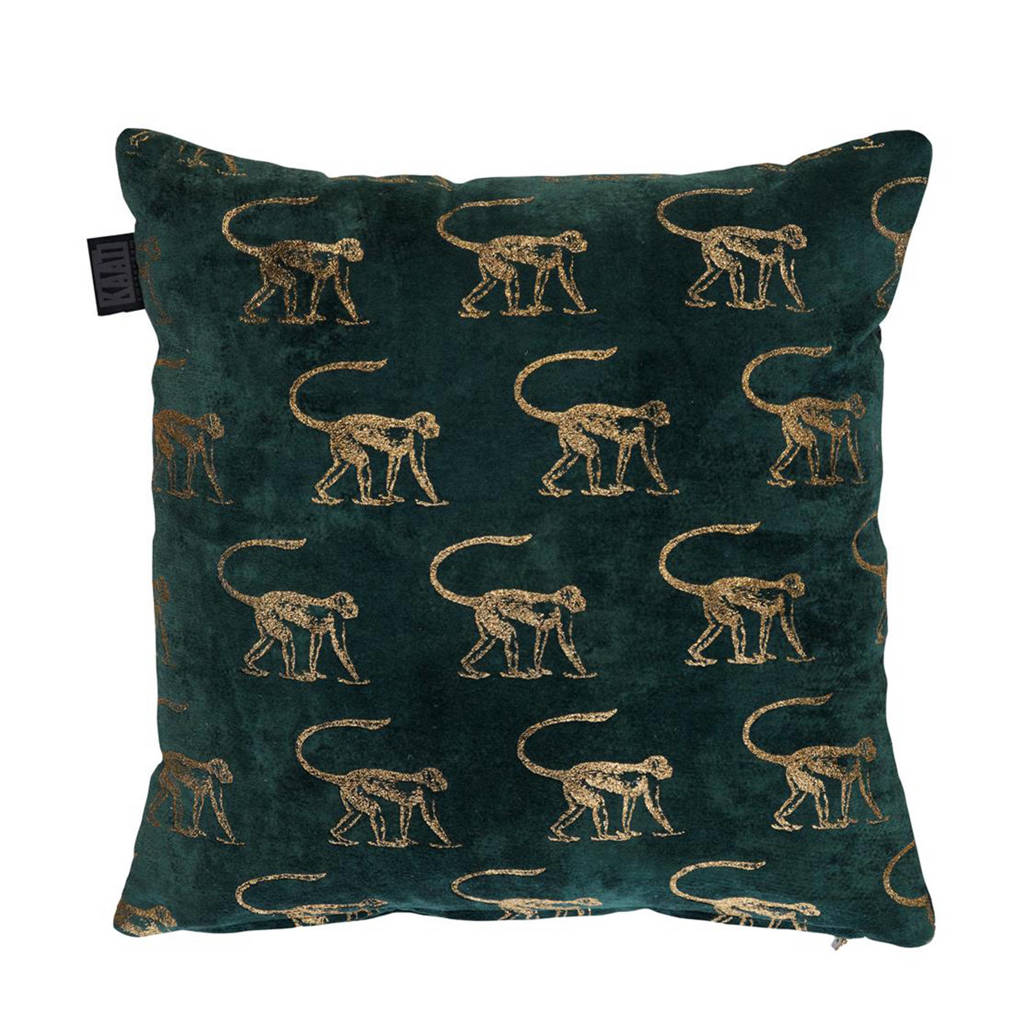 KAAT Amsterdam sierkussen Monkey (40x40 cm), Groen