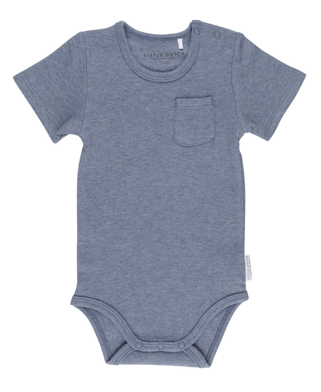 Little Dutch newborn baby romper korte mouw blauw, Blauw