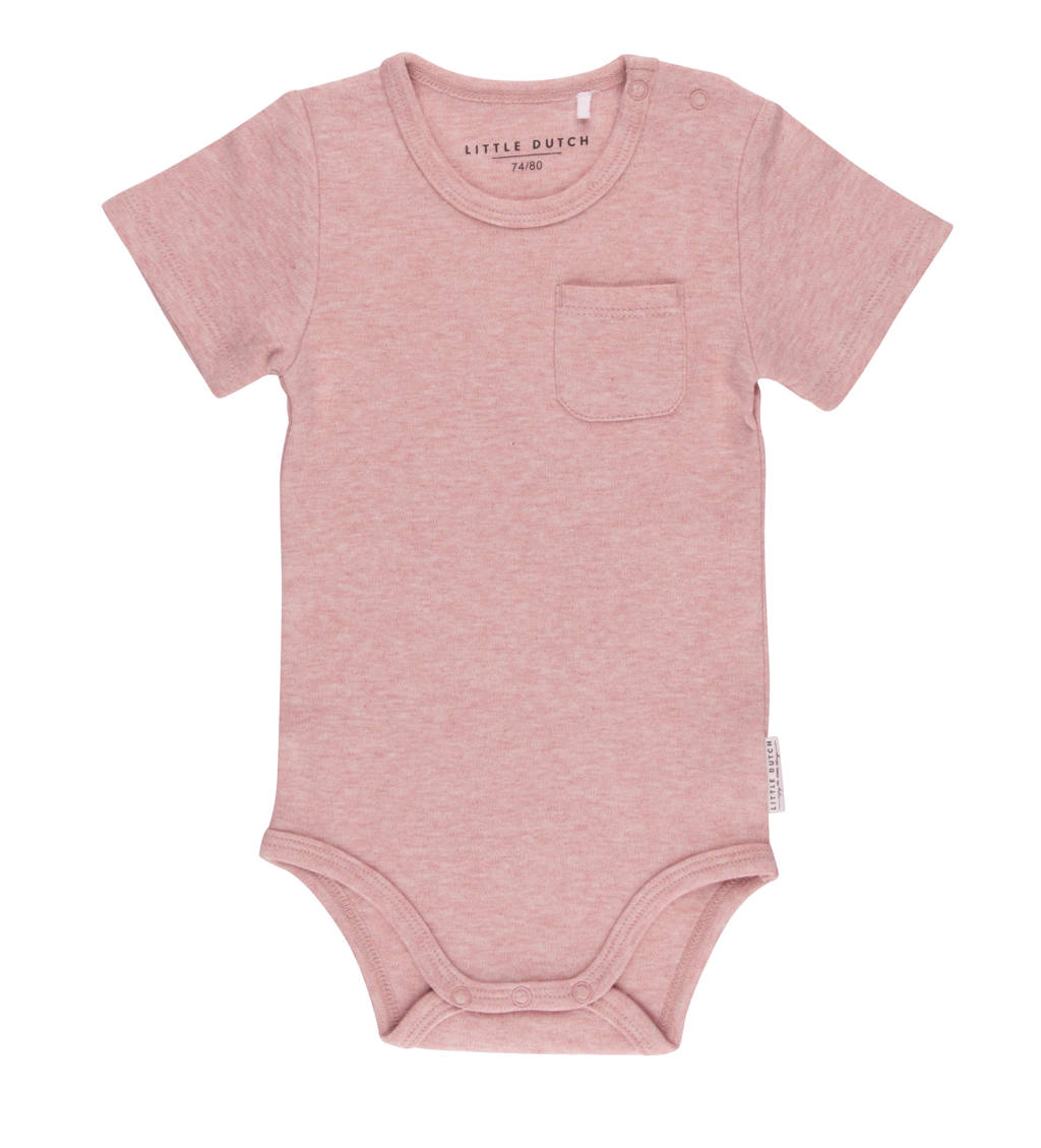 Little Dutch newborn baby romper korte mouw roze, Roze