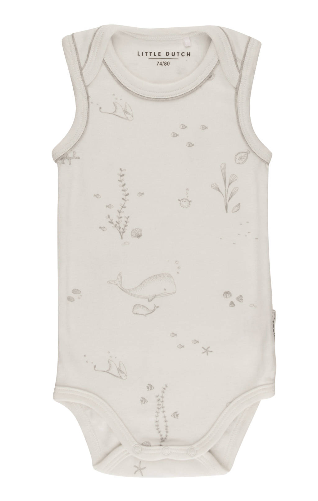 Little Dutch newborn baby romper dierenprint ecru, Ecru