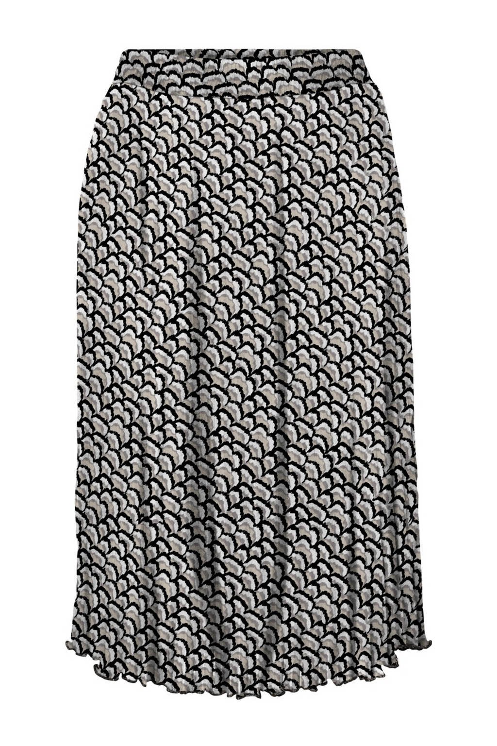 VERO MODA rok VMCISSY met all over print beige/zwart, Beige/zwart