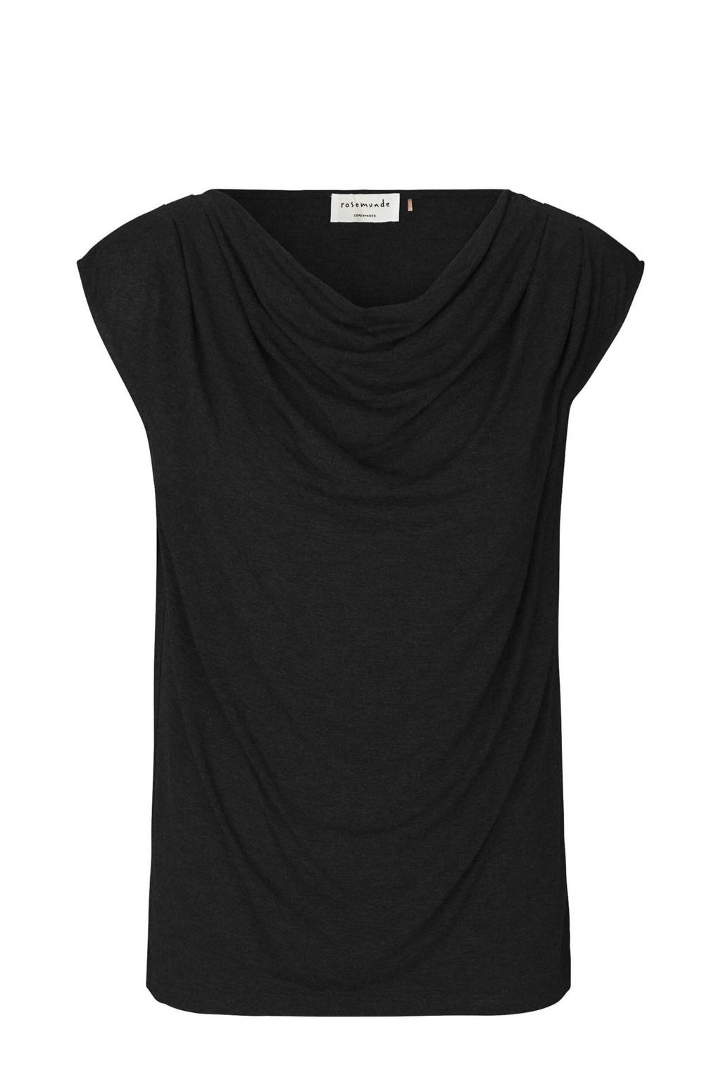 Rosemunde gemêleerde top zwart, Zwart