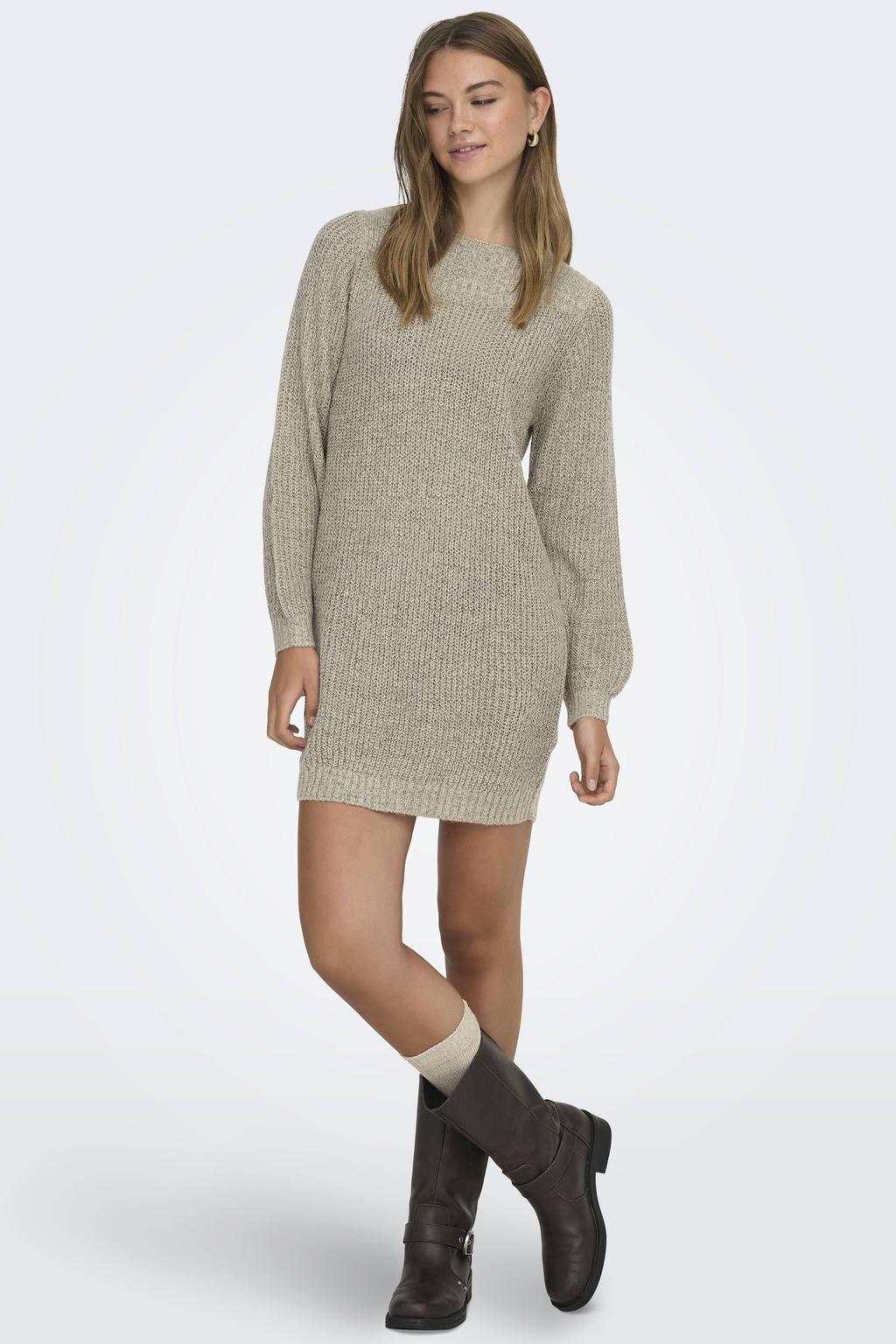 JDY gebreide jurk JDYWHITNEY beige