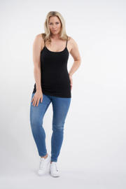 thumbnail: MS Mode basic singlet met spaghettibandjes zwart