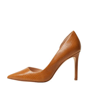 pumps met slangenprint bruin