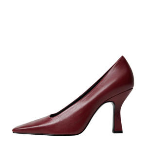   leren pumps bordeauxrood
