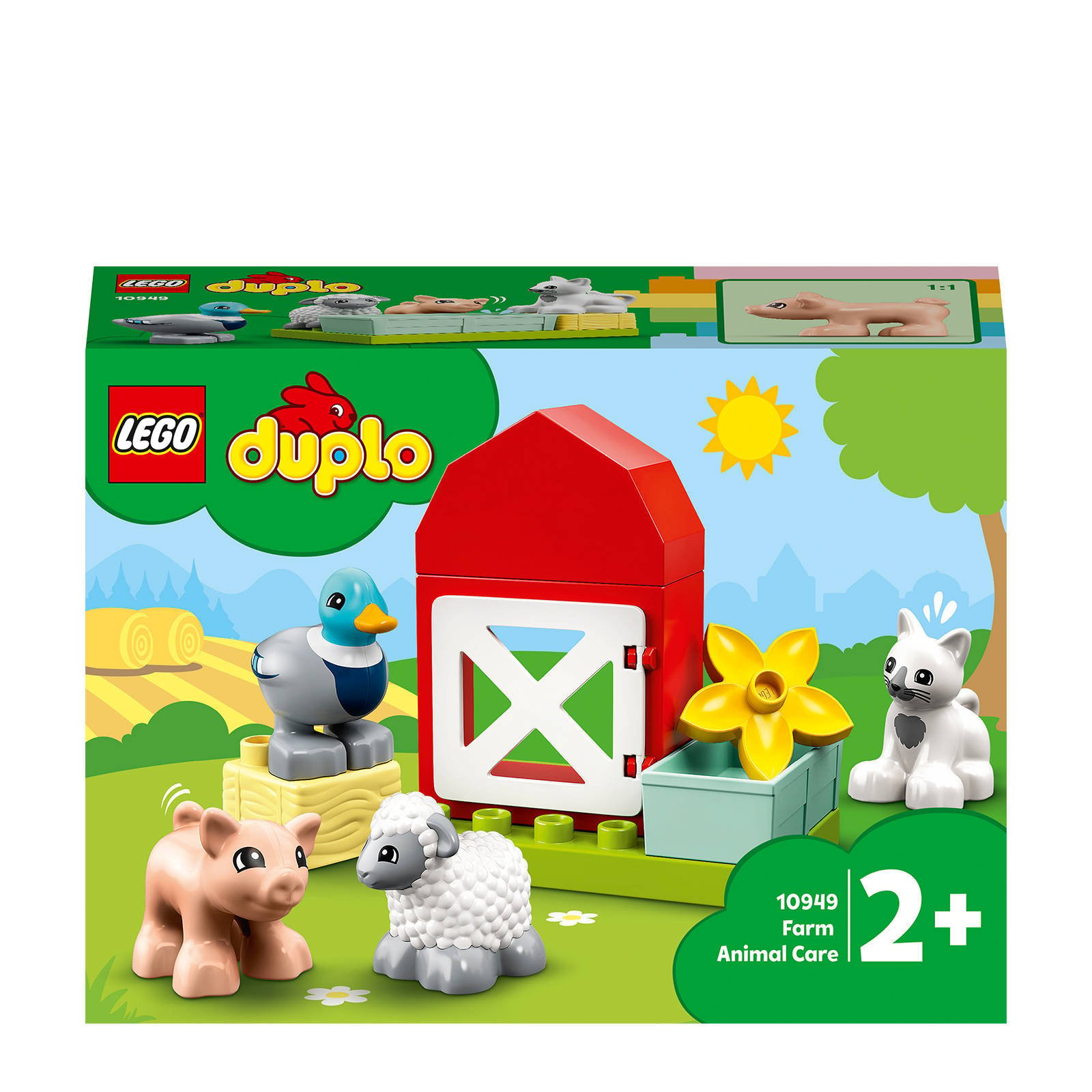 Lego 10949 DUPLO Town Boerderij Dierenverzorging Speelgoed voor Peuters met Figuren van een Eend, Varken, Schaap en Kat online kopen