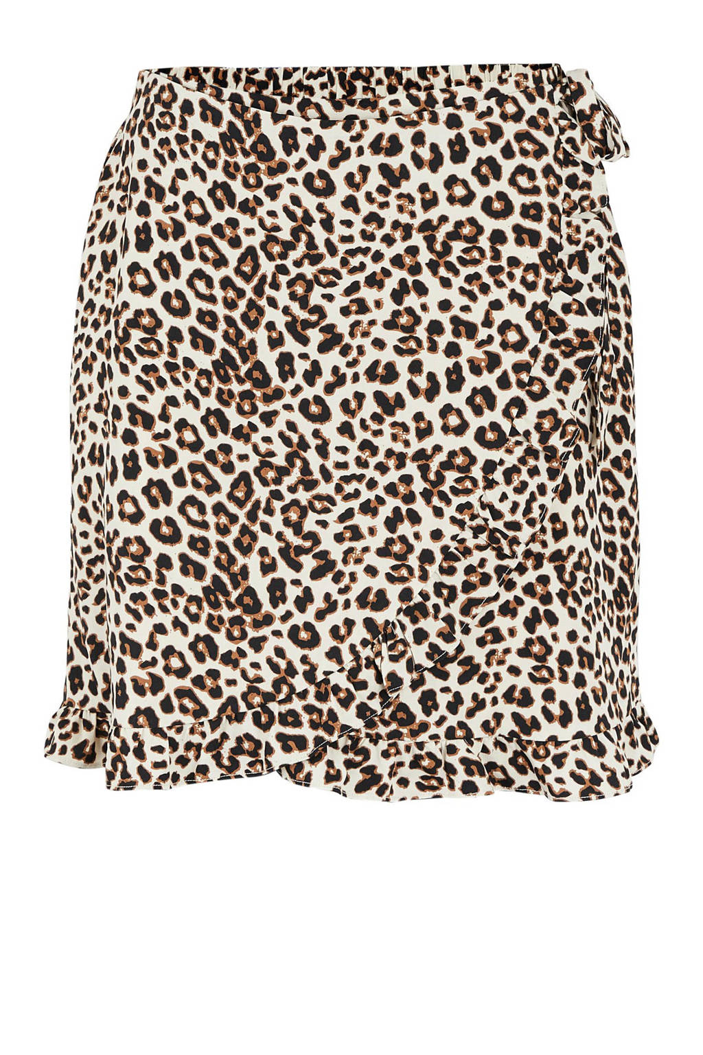 PIECES gebloemde wikkelrok PCTINA beige, Beige