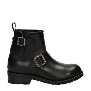 2976 Carol leren bikerboots zwart