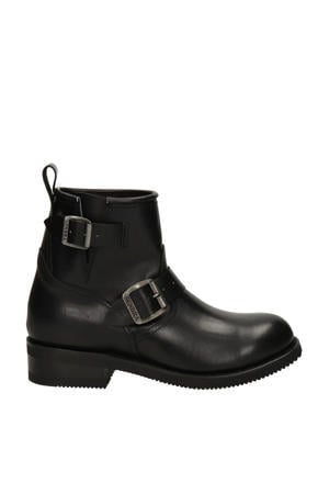 2976 Carol leren bikerboots zwart