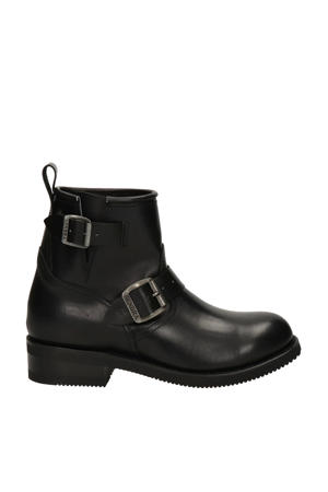 2976 Carol leren bikerboots zwart