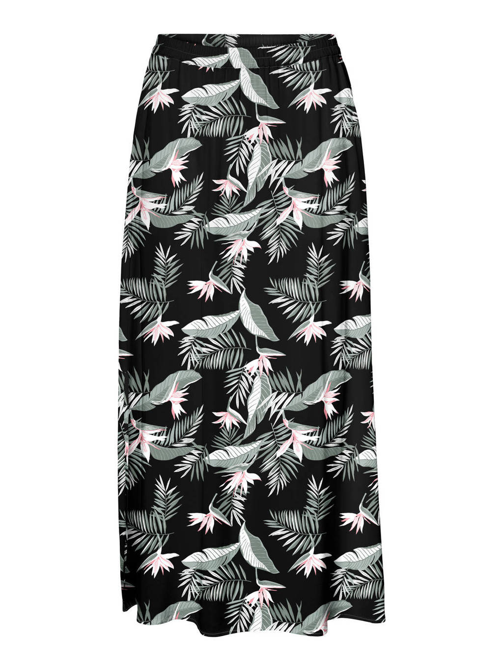 VERO MODA gebloemde midi rok VMSIMPLY zwart/groen, Zwart/groen