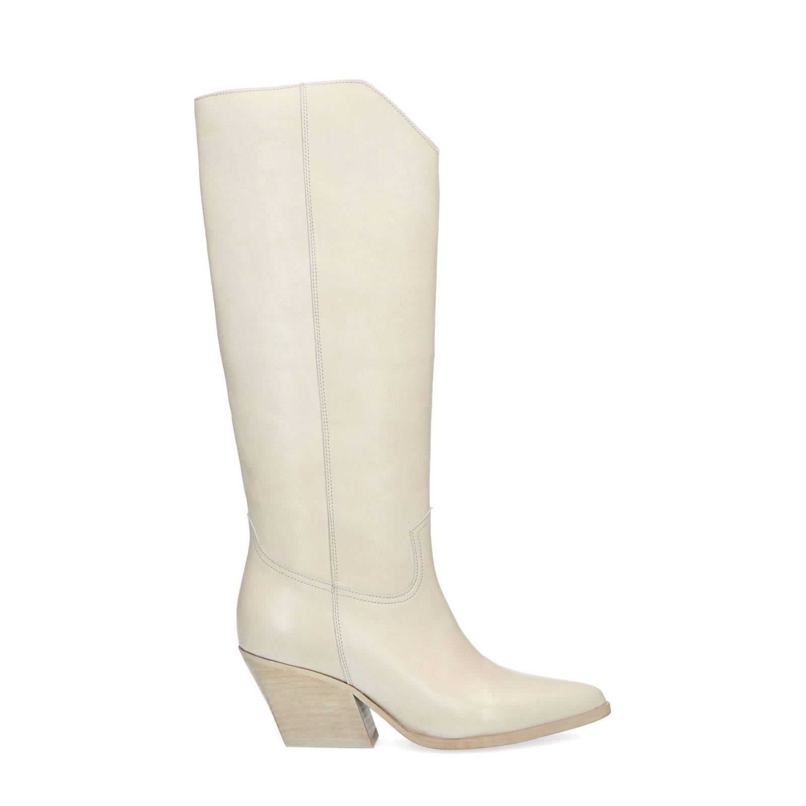 Sacha leren cowboylaarzen off white | wehkamp