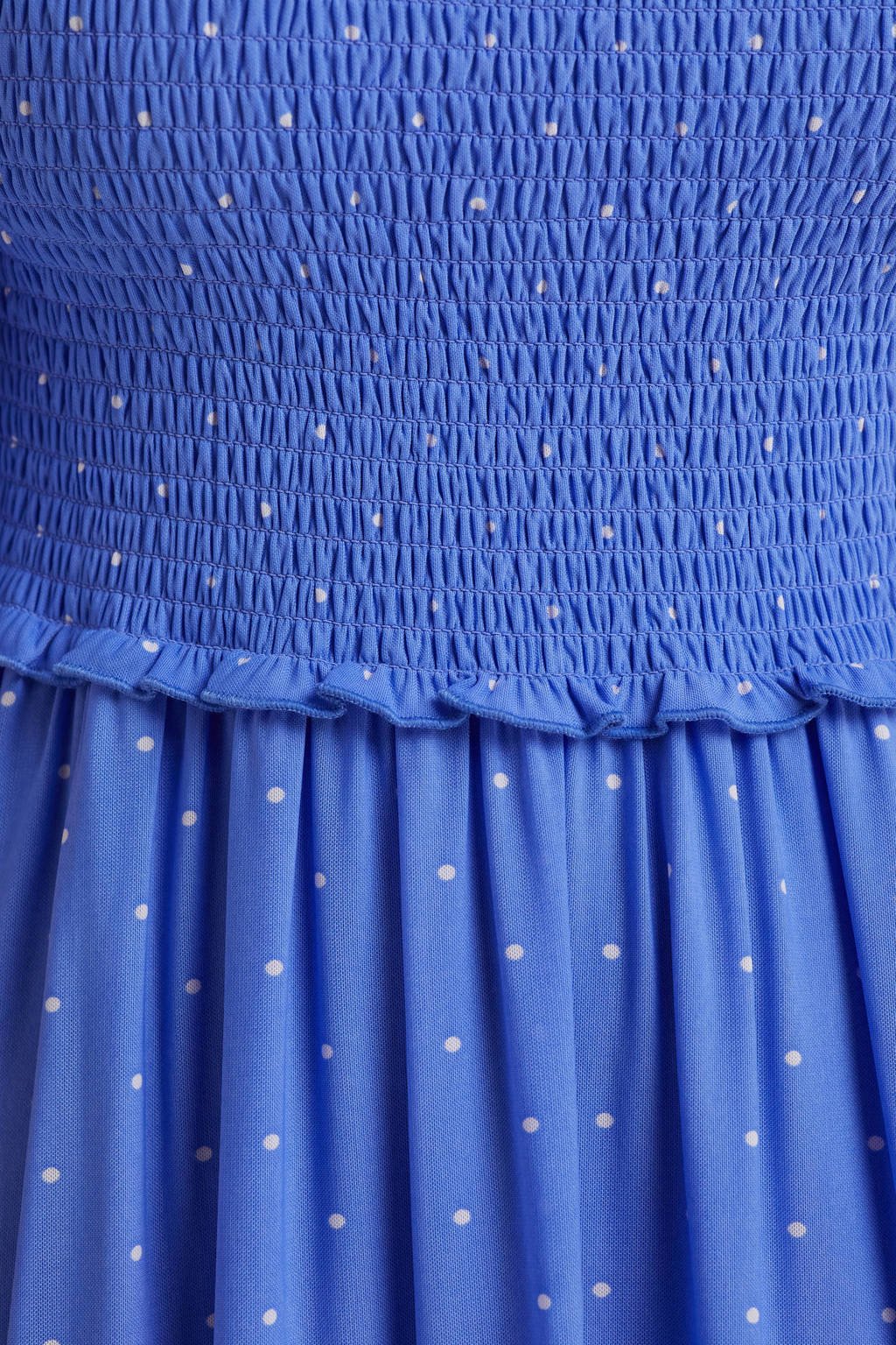 Miljuschka by Wehkamp mesh jurk met en stippenprint blauw wehkamp