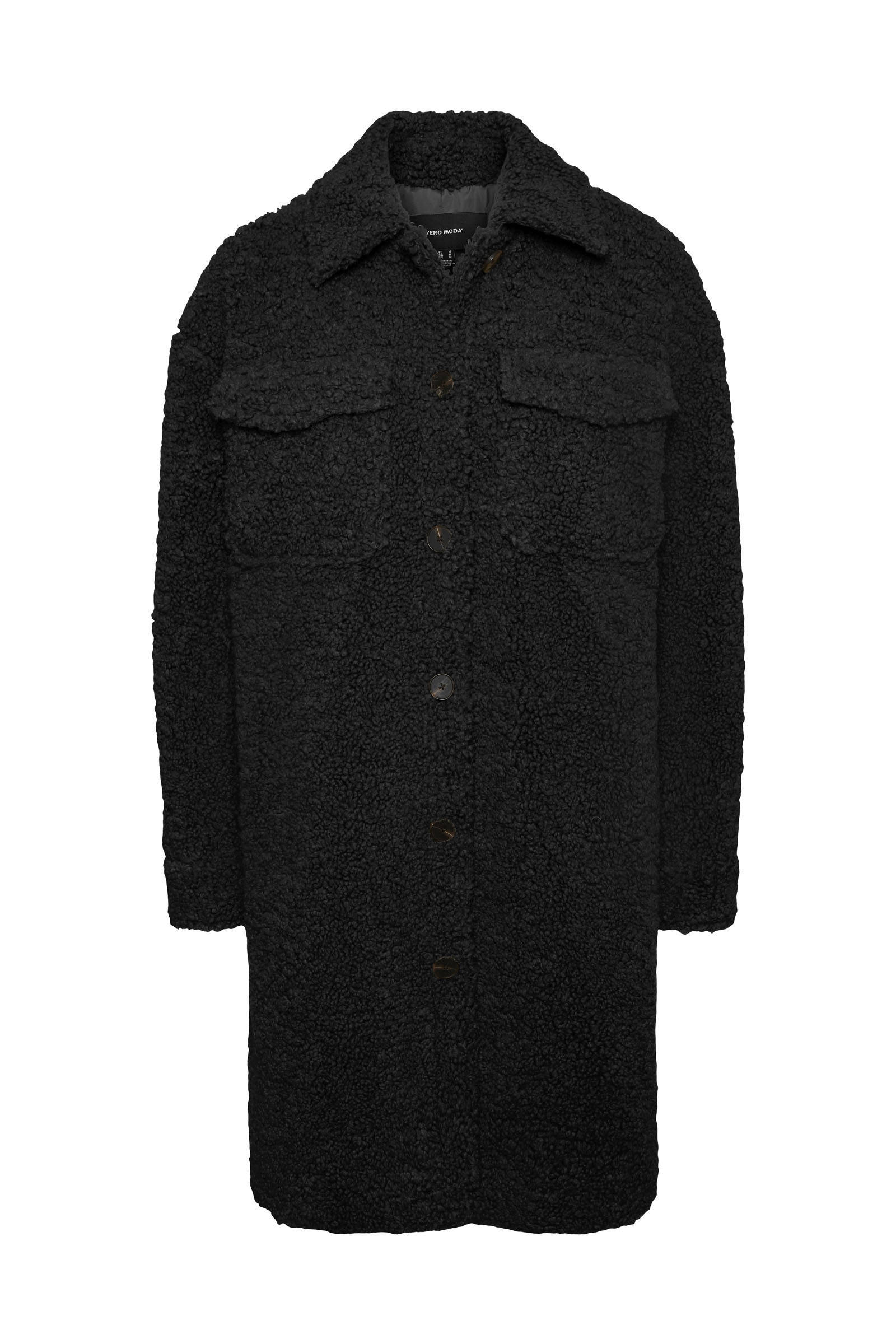 VERO MODA shacket VMKYLIEFILUCCA van gerecycled polyester zwart