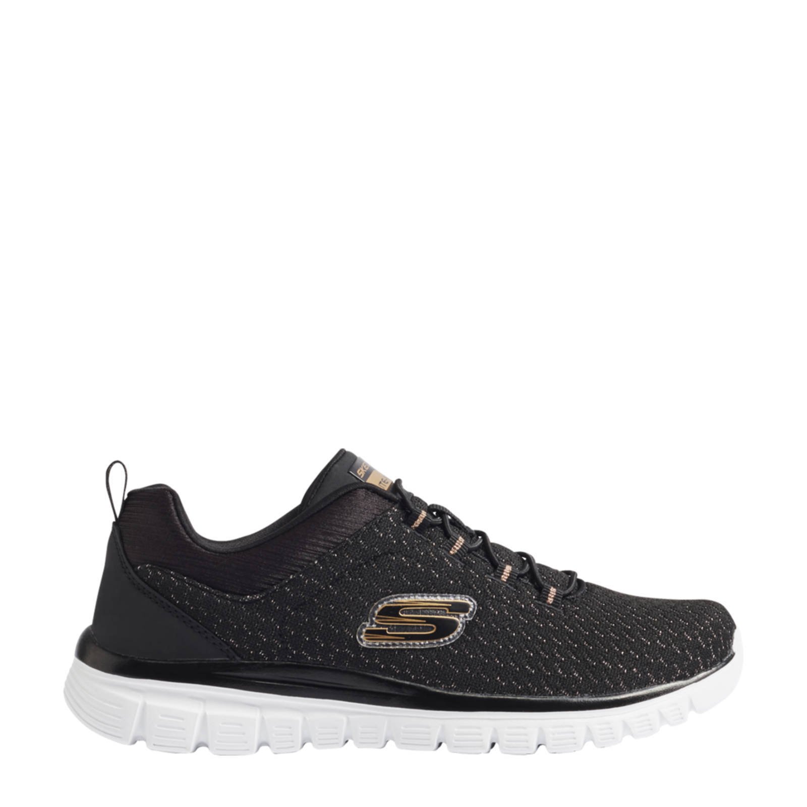 Skechers dames zwart goud hot sale