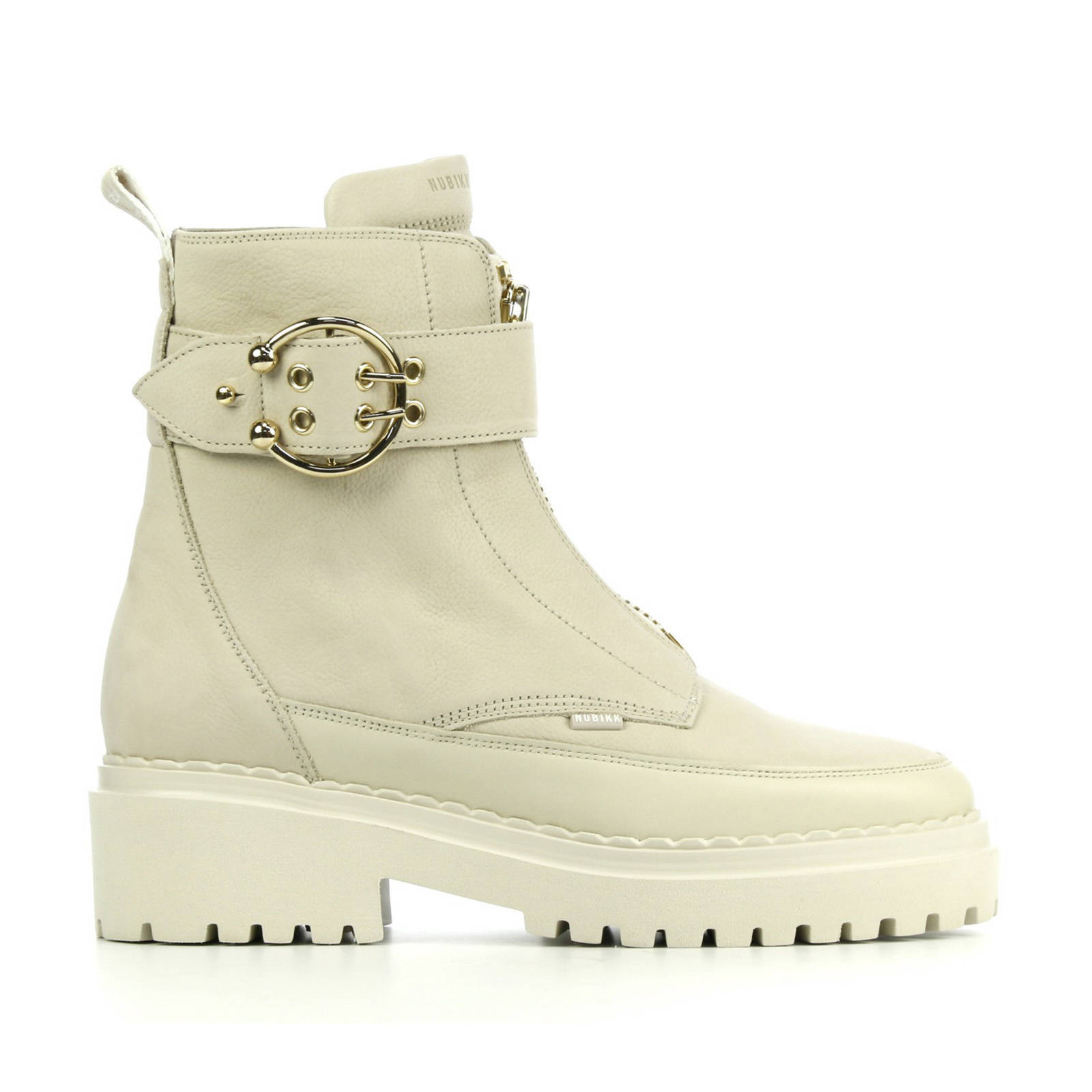 Nubikk Fae Ray nubuck bikerboots beige | wehkamp