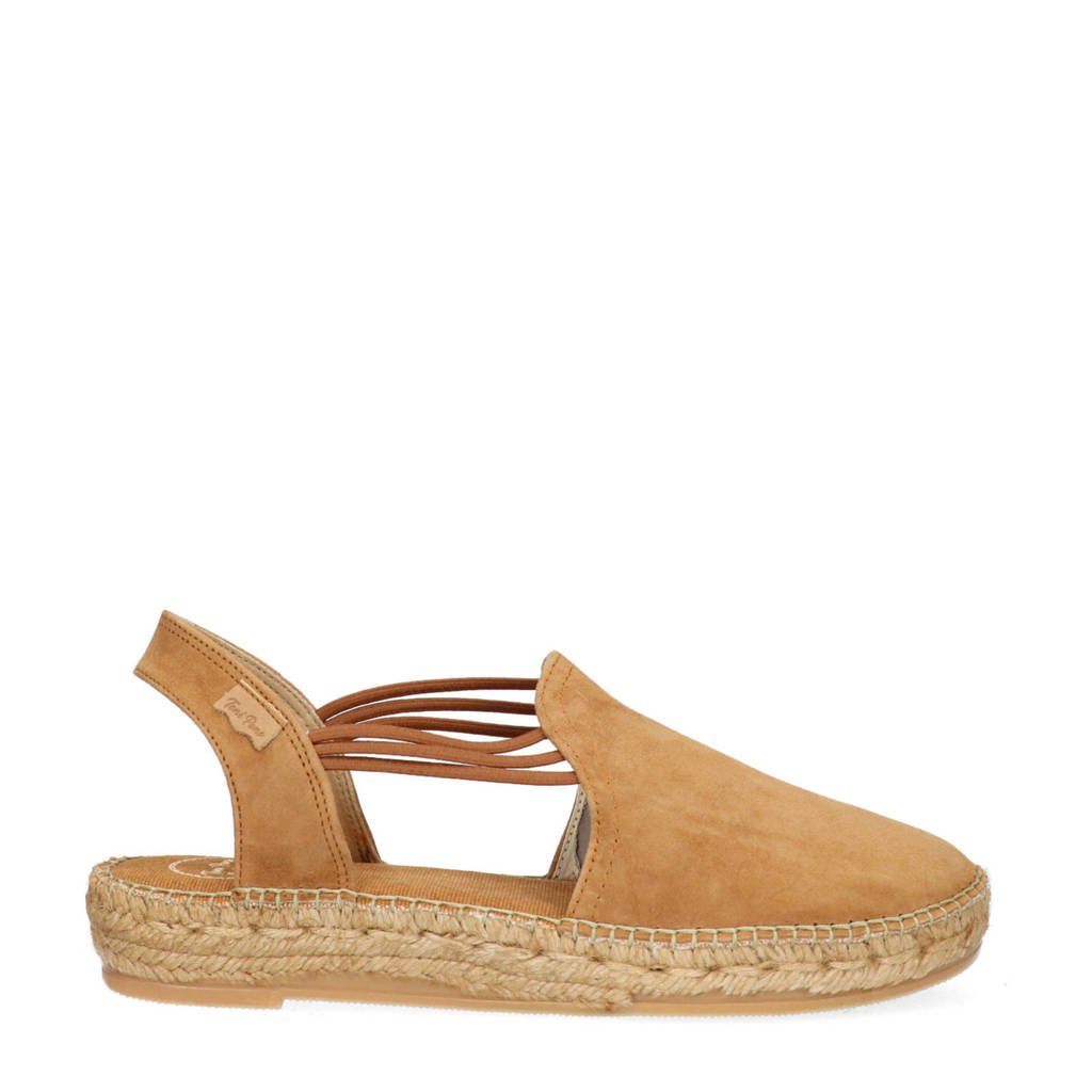 Cognackleurige dames Toni Pons Nuria suède espadrilles