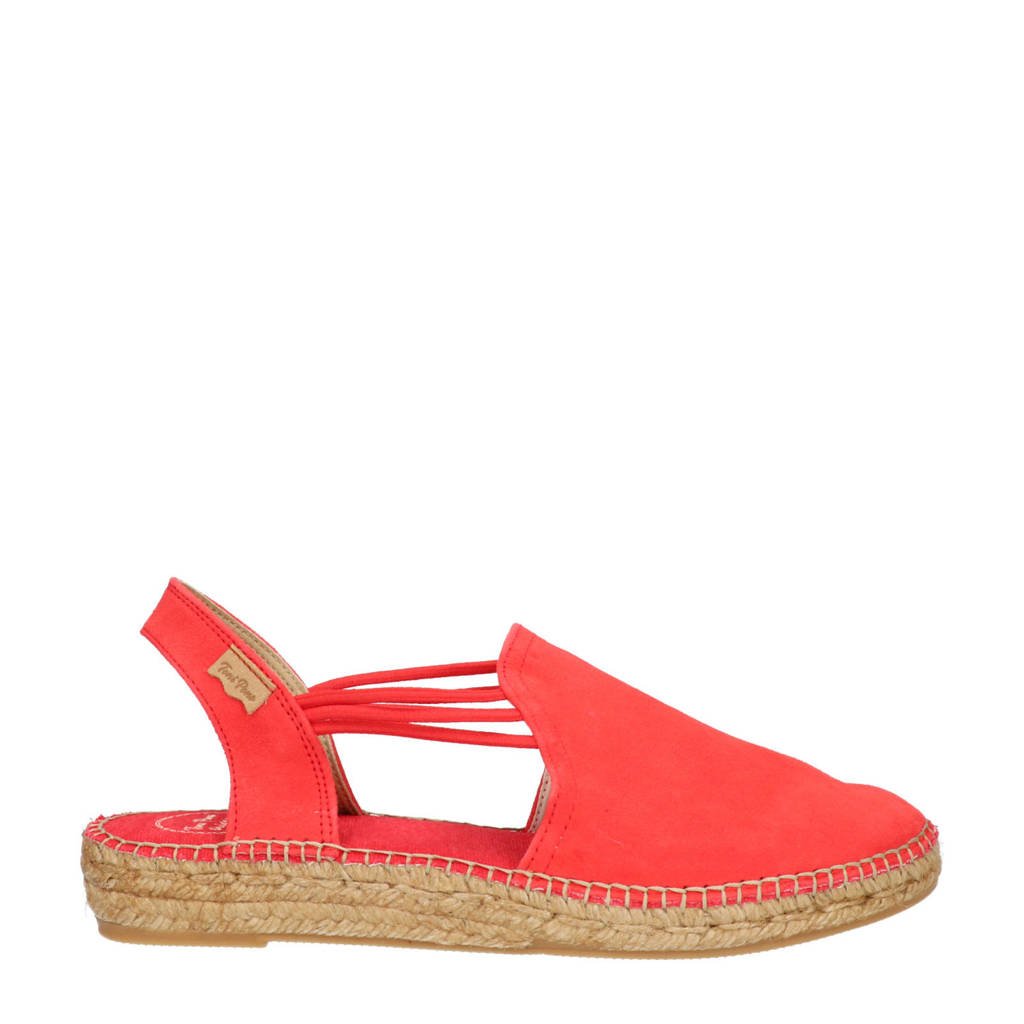 Rode dames Toni Pons Nuria suède espadrilles