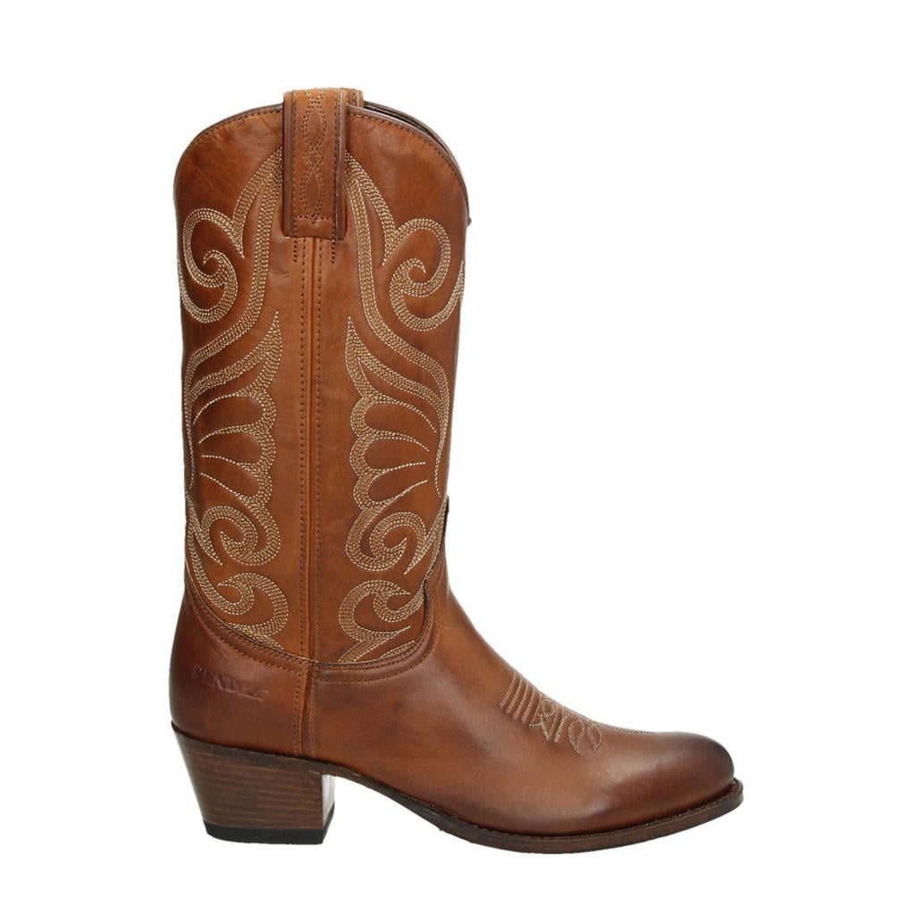 Cognackleurige dames Sendra 11627 Deborah leren cowboylaarzen