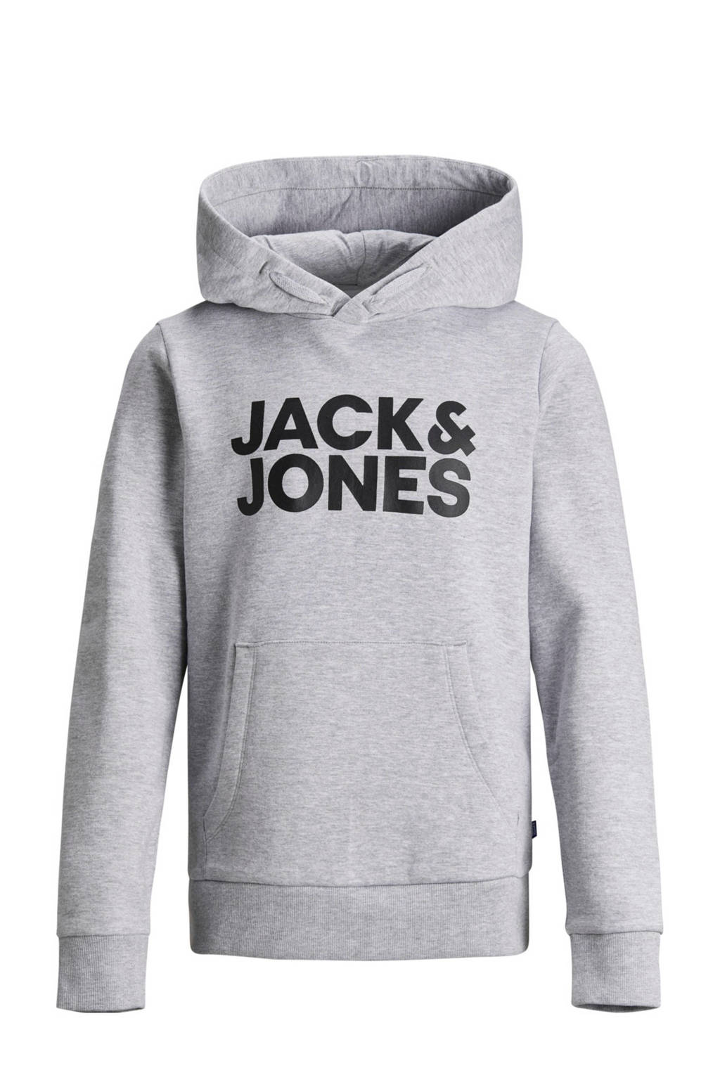 JACK & JONES JUNIOR hoodie Corp met logo grijs melange/zwart, Grijs melange/zwart