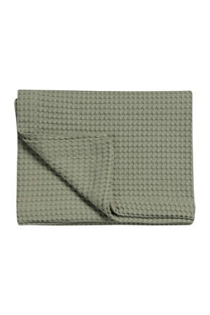 katoenen bedsprei pique waffle (groen) (270x250 cm)