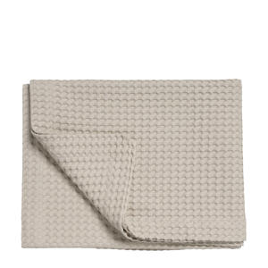 katoenen bedsprei pique waffle (zandgrijs) (160x250 cm)