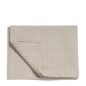 katoenen bedsprei pique waffle (zandgrijs) (270x250 cm)