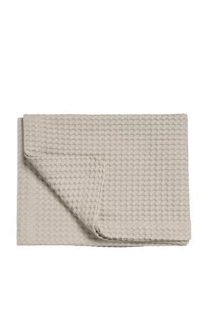 katoenen bedsprei pique waffle (zandgrijs) (270x250 cm)