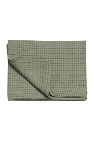 katoenen bedsprei pique waffle (groen) (160x250 cm)