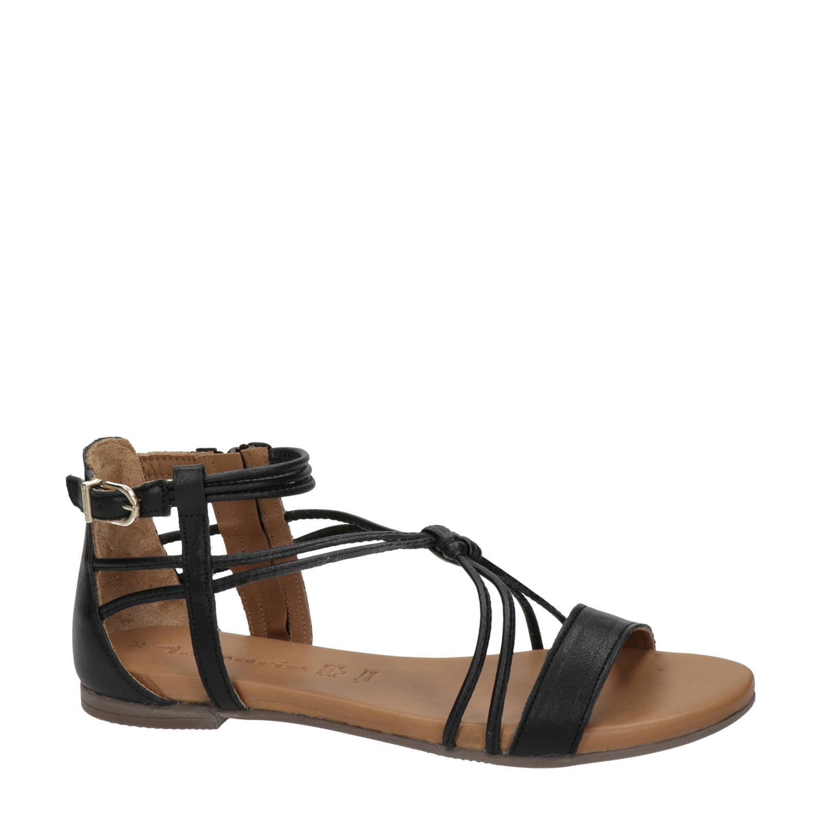 leren sandalen zwart