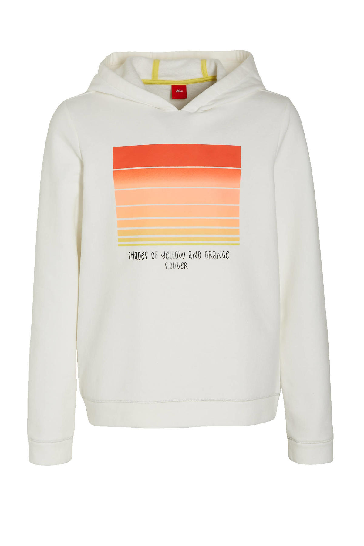 s.Oliver hoodie met printopdruk off white/rood/geel | wehkamp