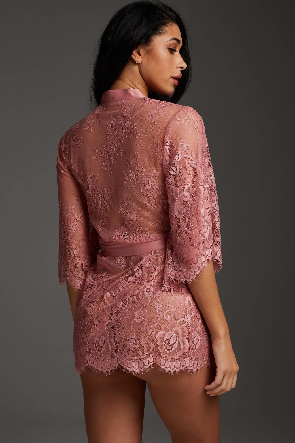 Hunkemöller kanten kimono roze