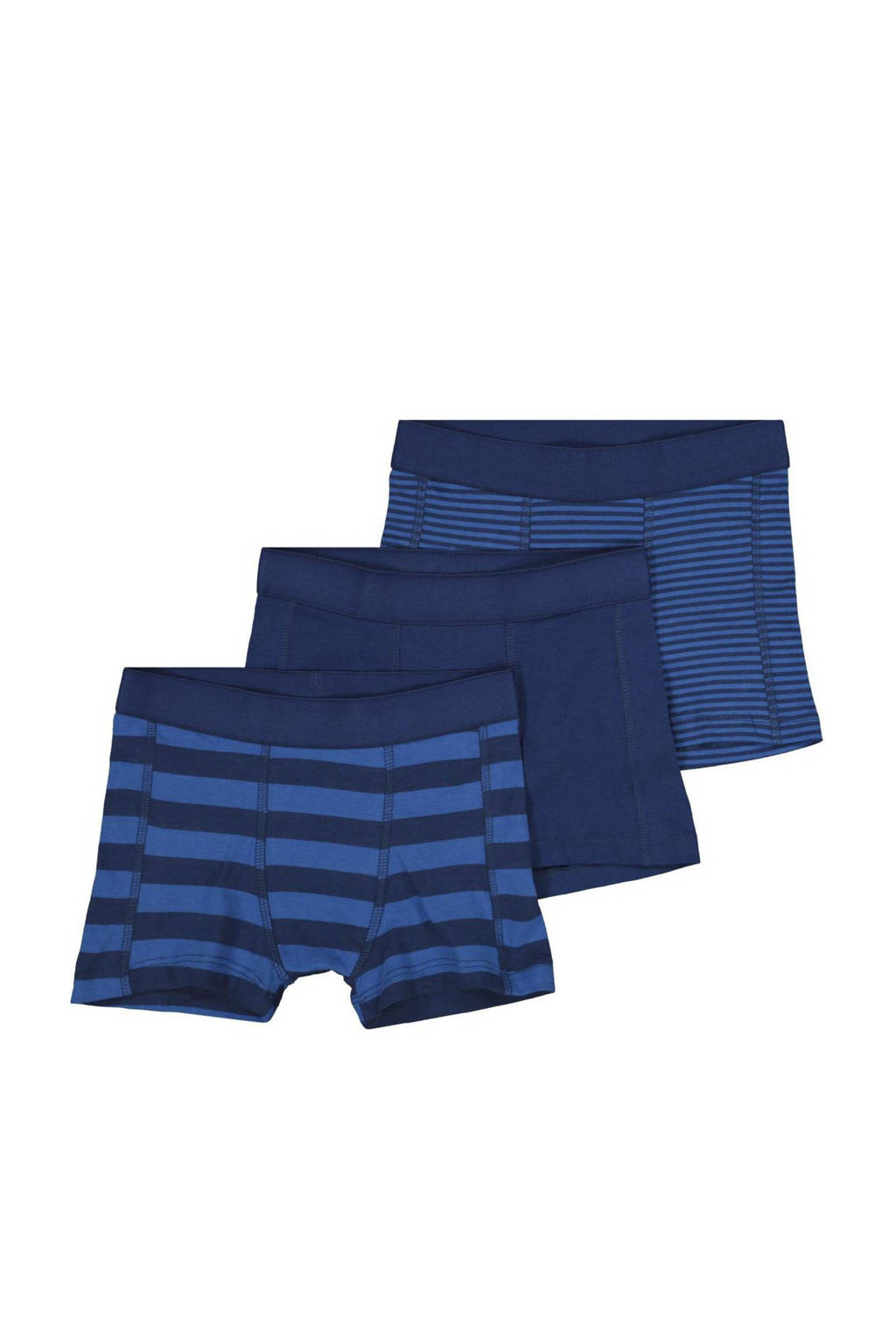 HEMA   boxershort - set van 3 streep blauw, Blauw
