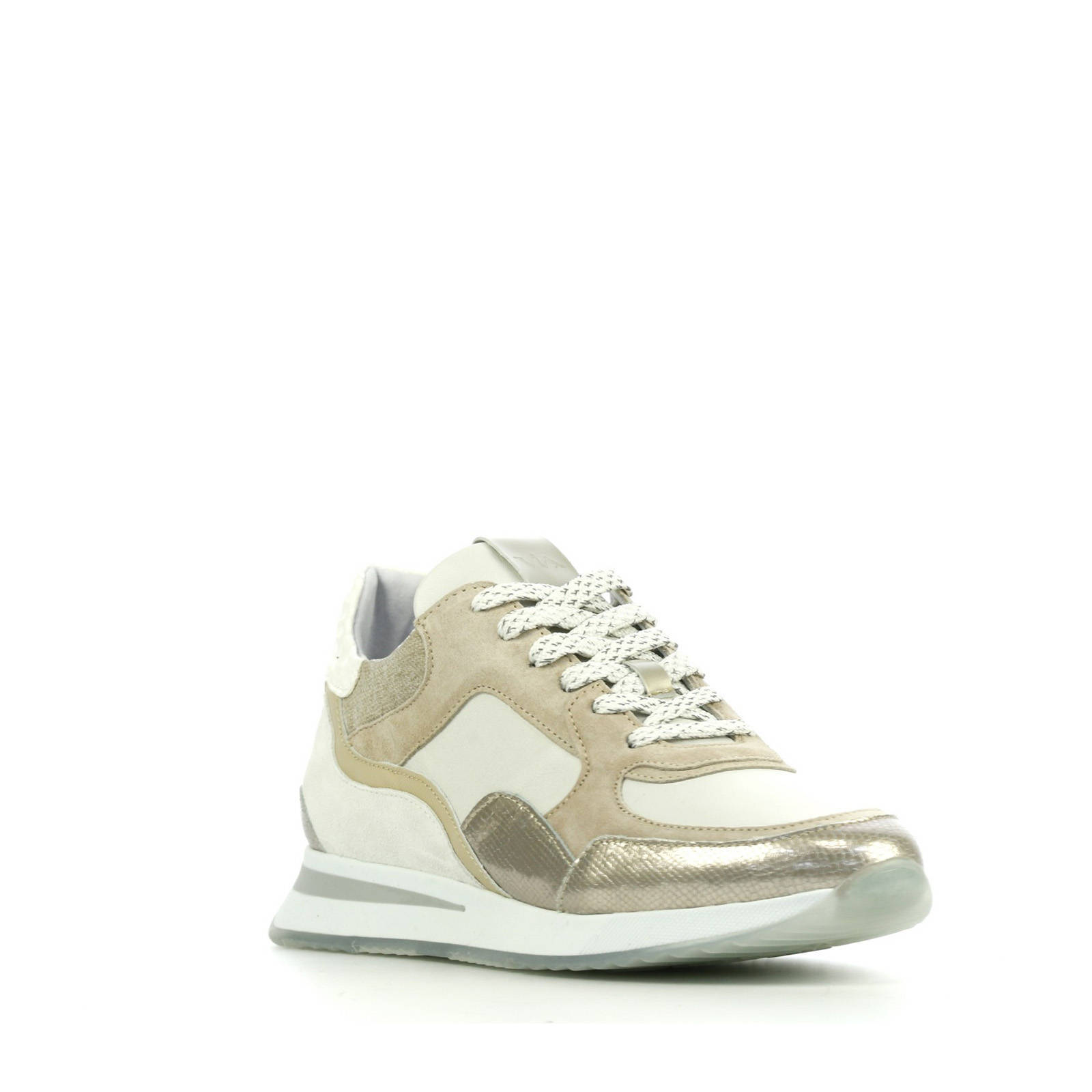 Via Vai 5607017 leren sneakers wit/beige | wehkamp