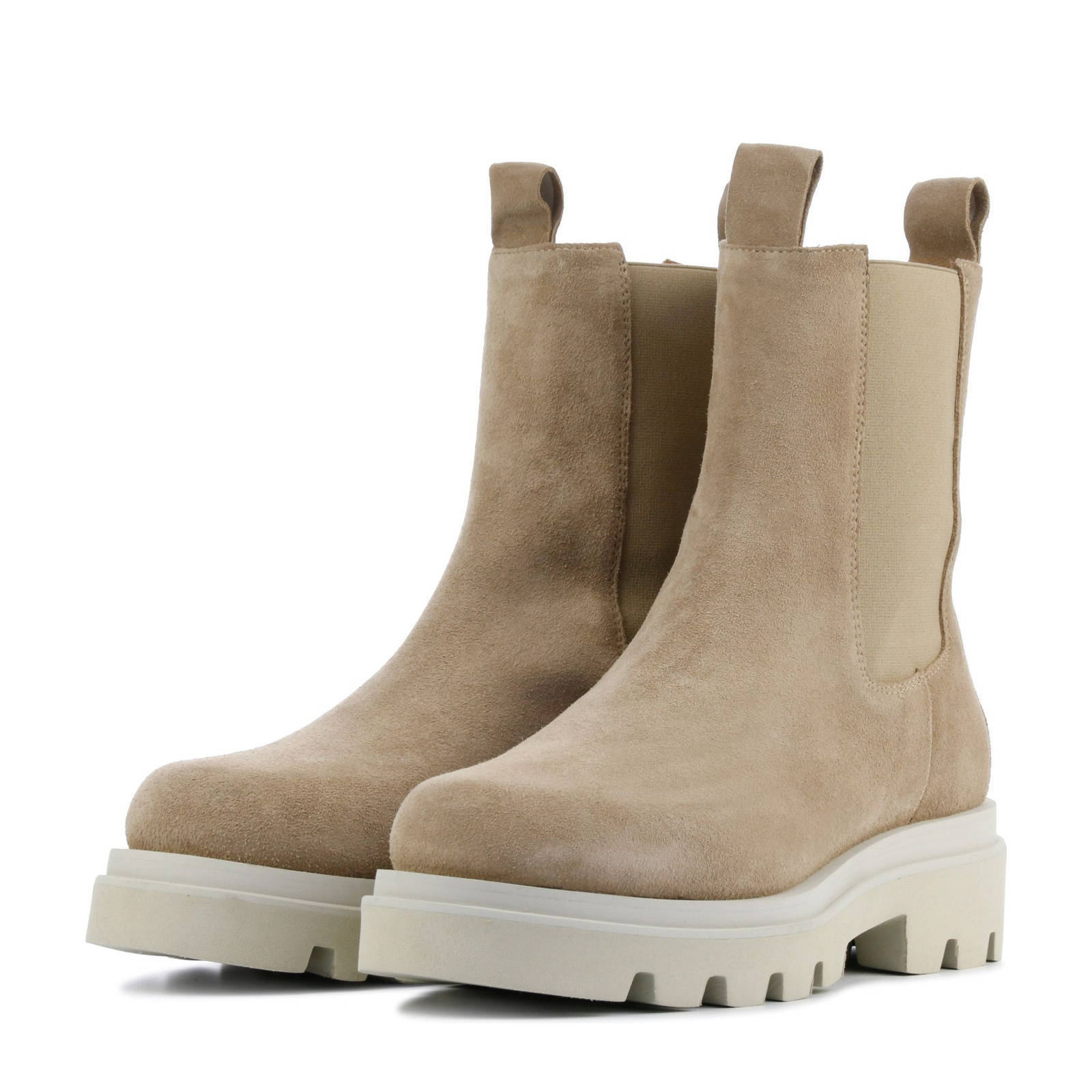 Toral 12704 hoge suède chelsea boots beige | wehkamp