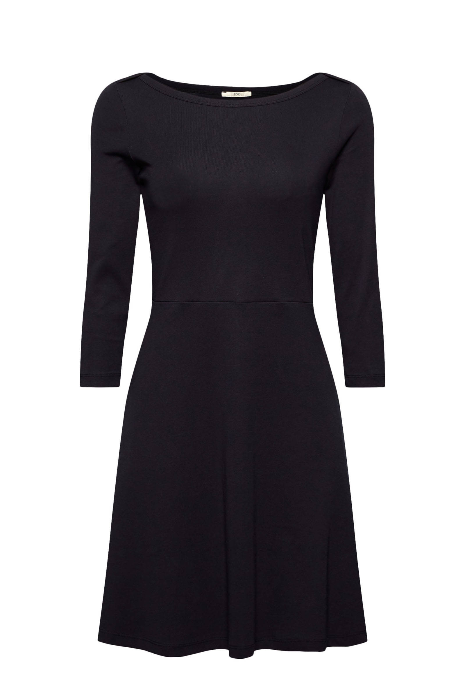 ESPRIT edc Women A lijn jurk van biologisch katoen zwart online kopen