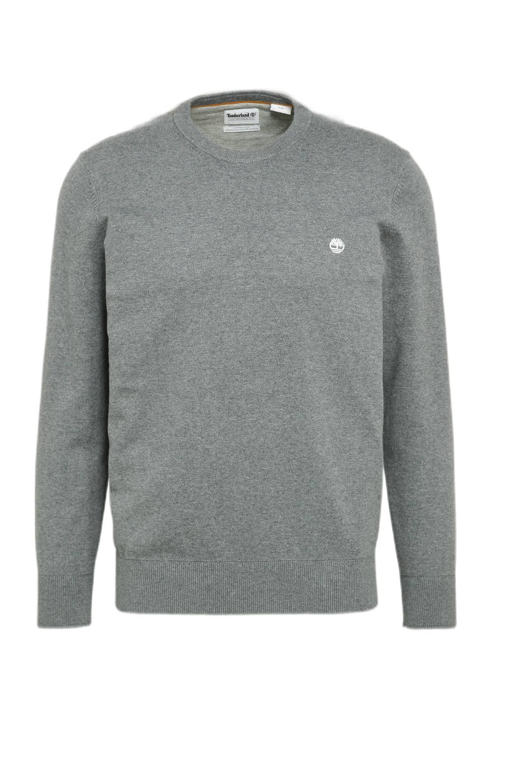 Timberland fijn gebreide pullover van katoen antraciet