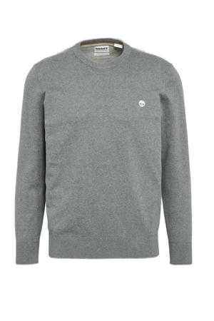 fijn gebreide pullover van katoen antraciet
