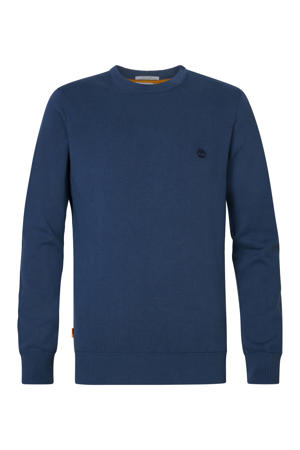 fijn gebreide pullover van katoen blauw