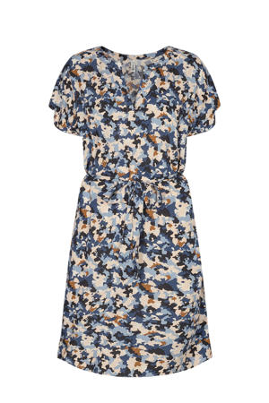 jurk KALIMA met camouflageprint blauw/beige/bruin