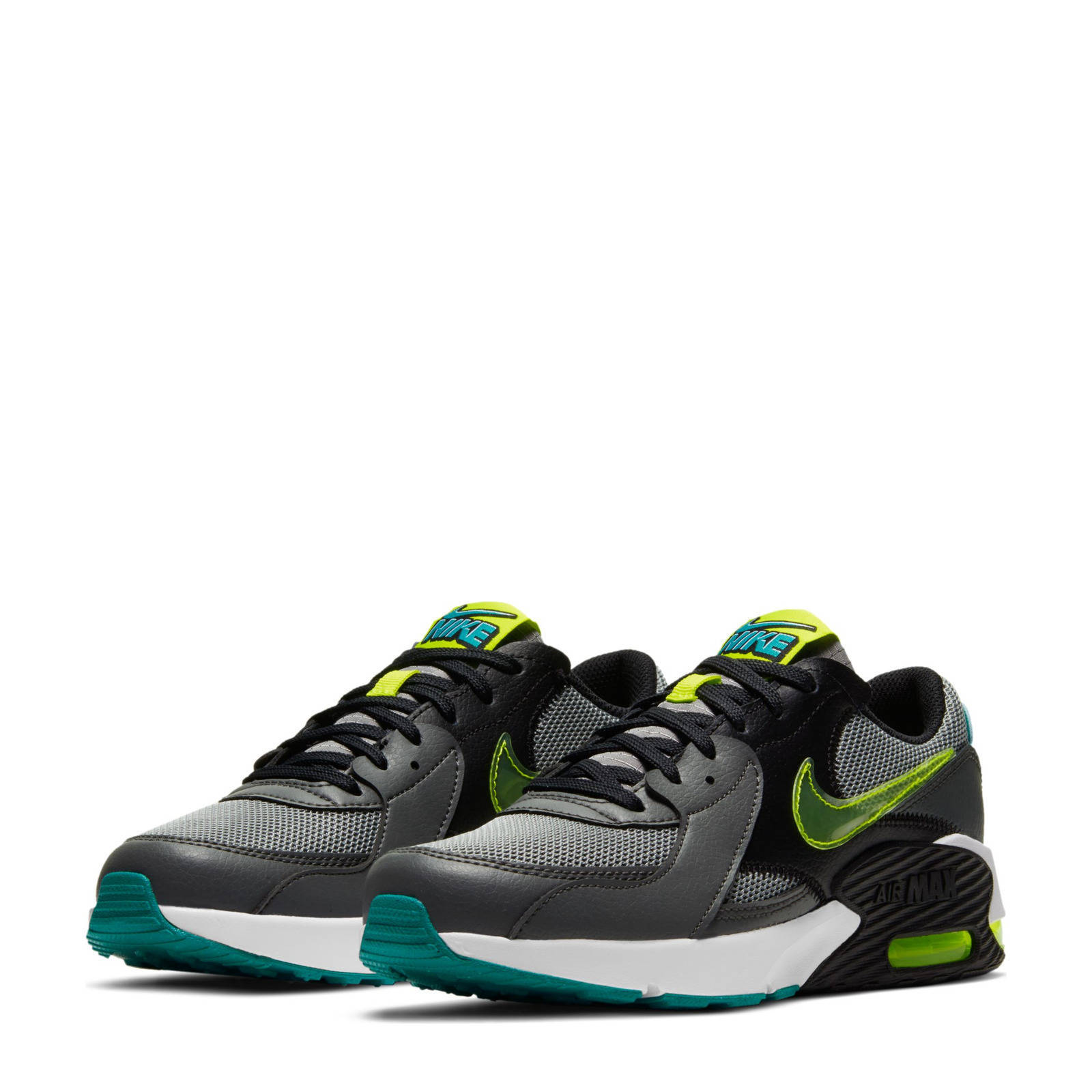 Nike Air Max Excee Power Up sneakers zwart/grijs/geel/blauw | wehkamp