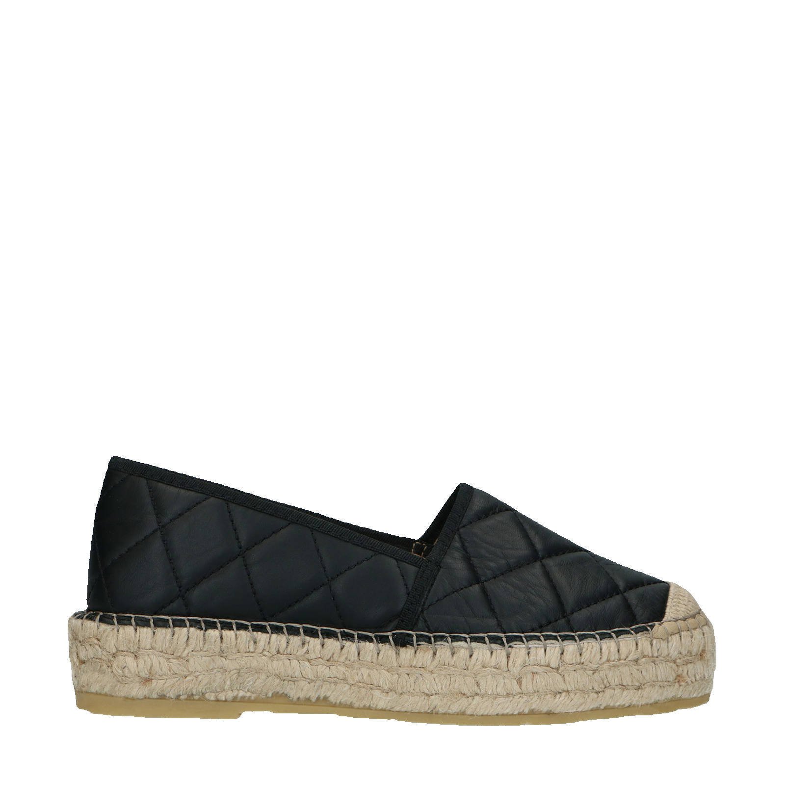 Sacha leren espadrilles zwart wehkamp