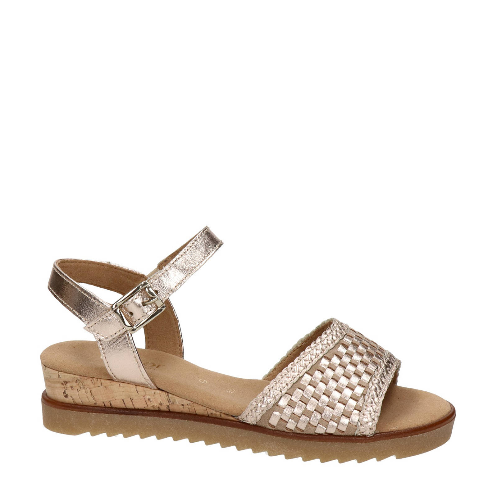 Gabor Genua leren sandalen roségoud | wehkamp