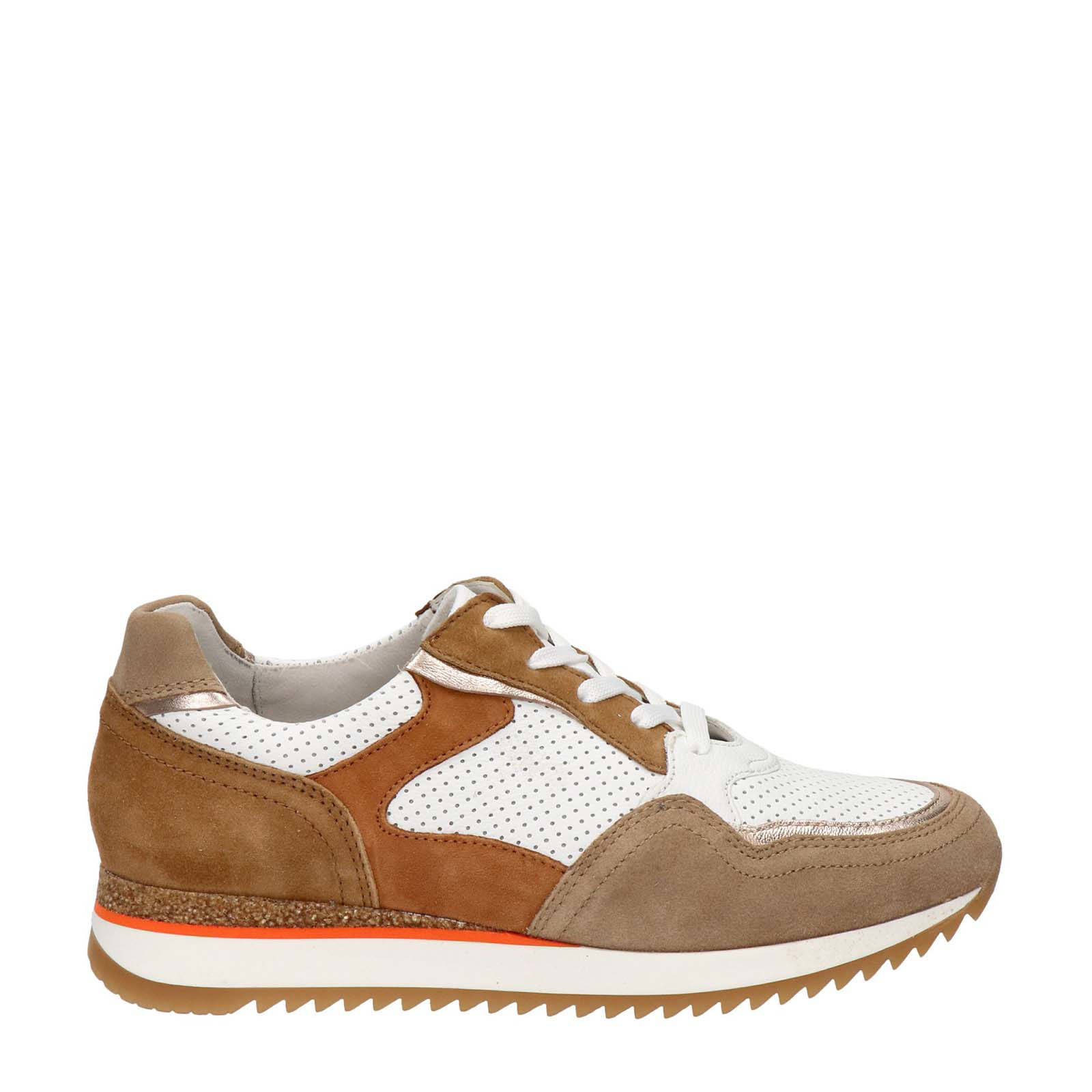 Gabor suède sneakers bruin/wit | wehkamp