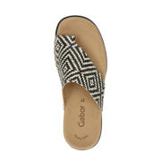 thumbnail: Gabor leren teenslippers zwart/wit