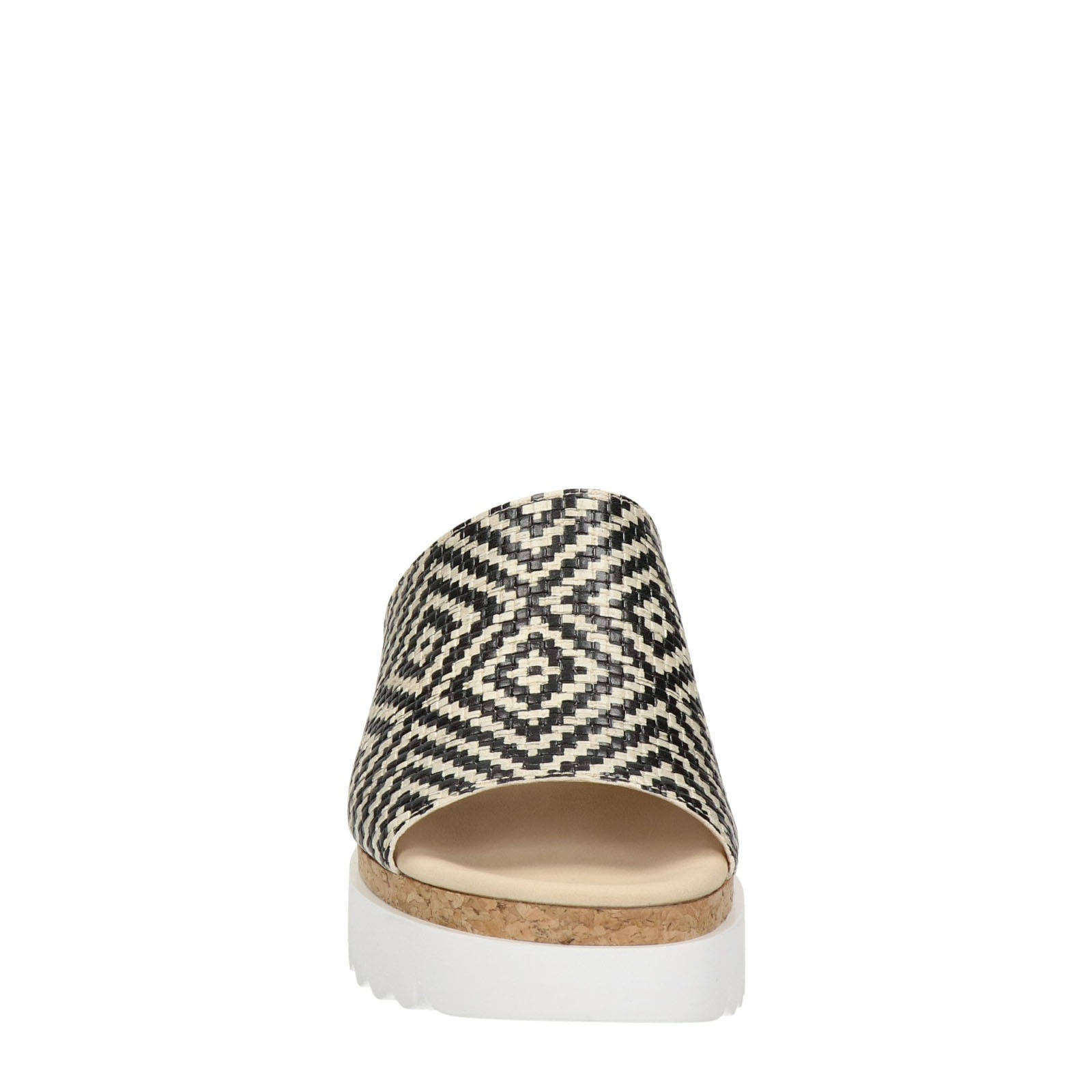 Gabor plateau slippers zwart/wit | wehkamp