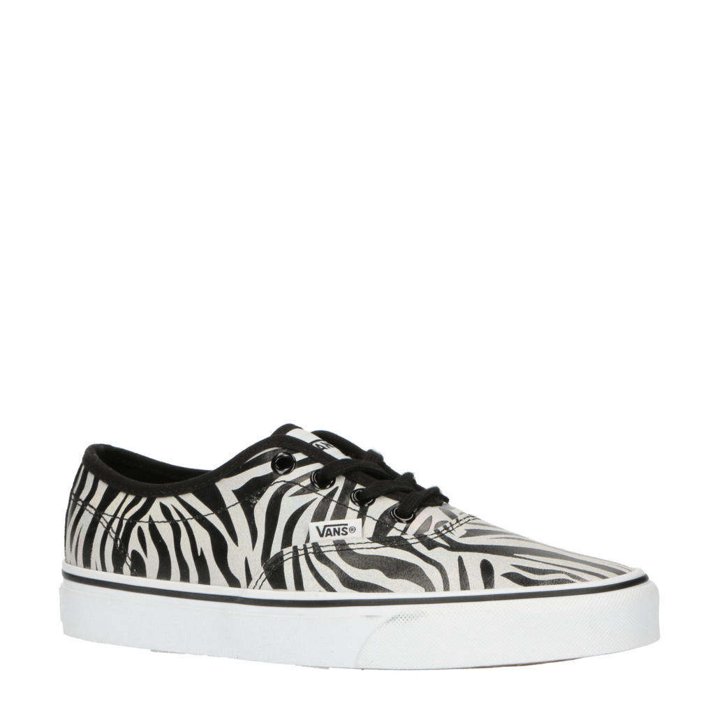 Zilver en zwarte dames VANS Doheny Zebra sneakers van imitatieleer met veters